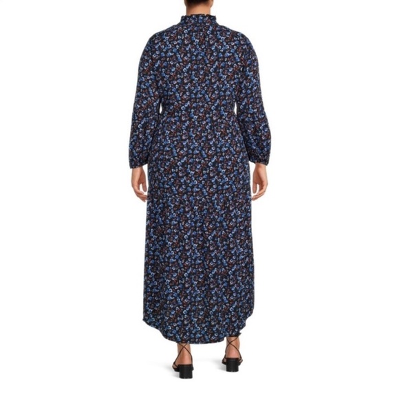 Terra & Sky Blue long sleeve signature soft plus size floral maxi dress size 3X - Picture 2 of 8